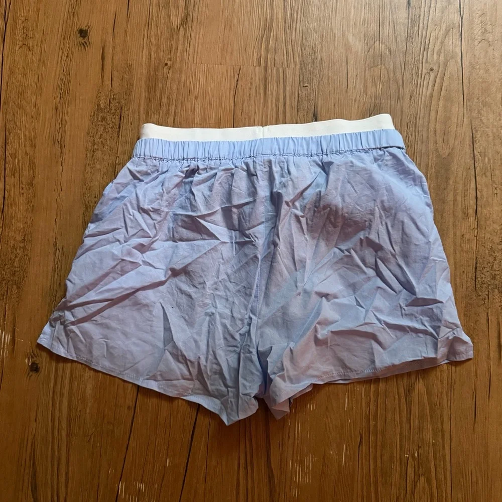 PacSun light blue shorts with thin white vertical stripes, size S #pacsun